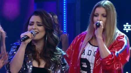Na Globo, Rouge festeja participação no “Domingão”, chora, abraça Faustão e é ovacionado