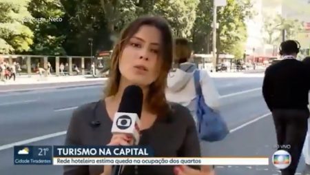 Homem faz gesto obsceno e leva sermão de repórter da Globo; veja