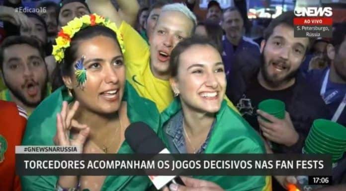 Repórter da GloboNews fica constrangido com resposta de torcedora