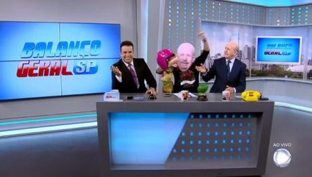 Apresentador do “Balanço Geral” dá uma de Neymar e cai ao vivo; veja