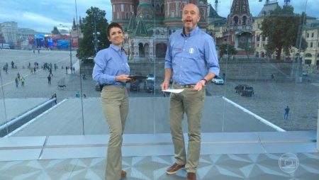 Sandra Annenberg, Tadeu Schmidt e Alex Escobar dão adeus à Rússia