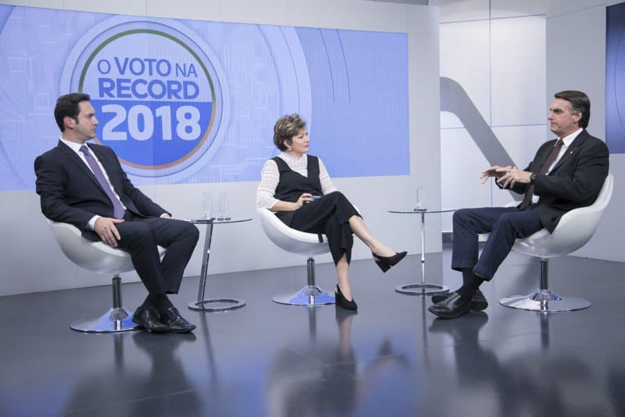 Audiência da TV: Sabatina com Bolsonaro não altera índices da Record