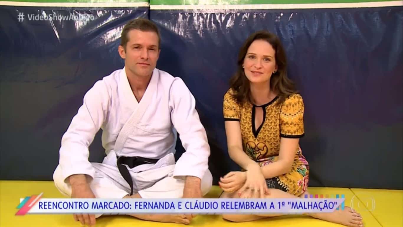 Casal em “Malhação”, Cláudio Heinrich e Fernanda Rodrigues se reencontram no “Vídeo Show”