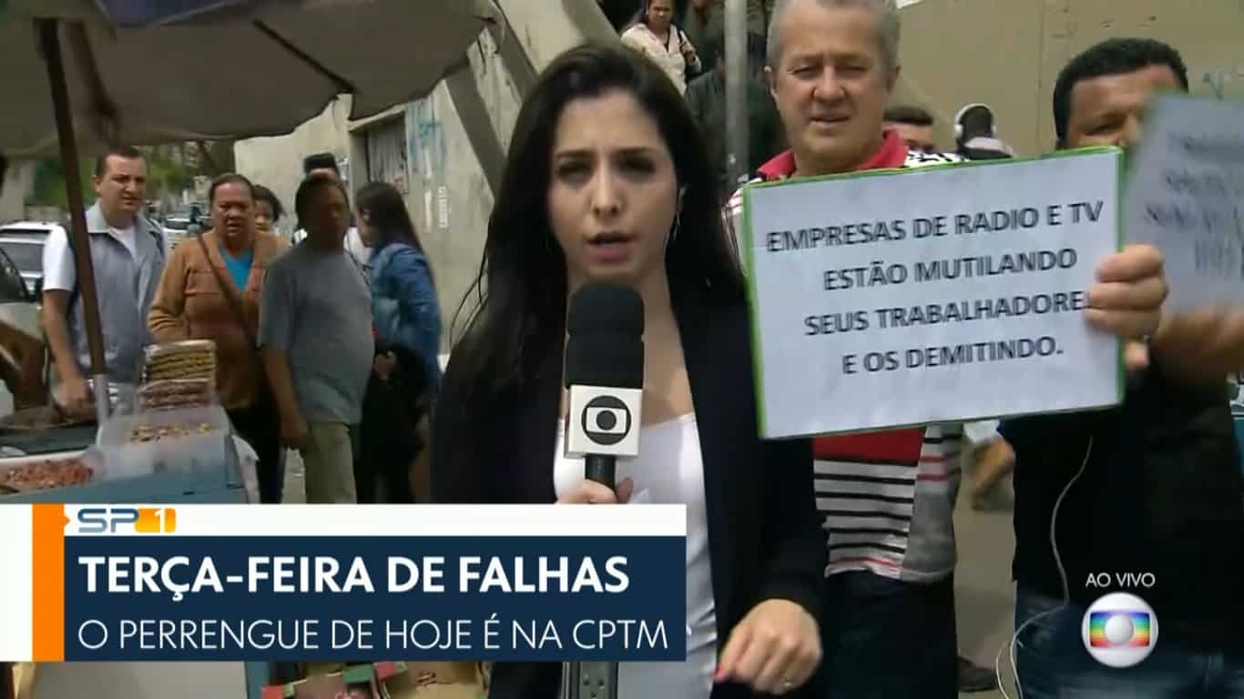 Globo volta a ser palco de protesto durante telejornal