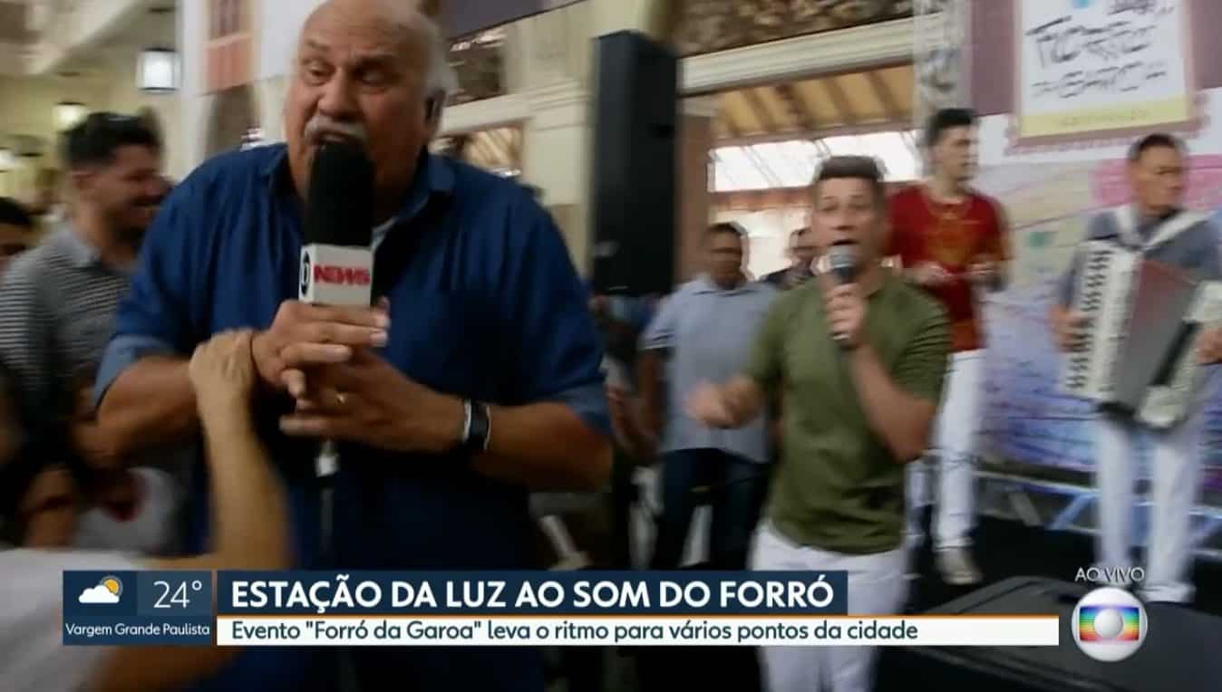 Repórter da Globo é agarrado por fã e reage de forma inusitada