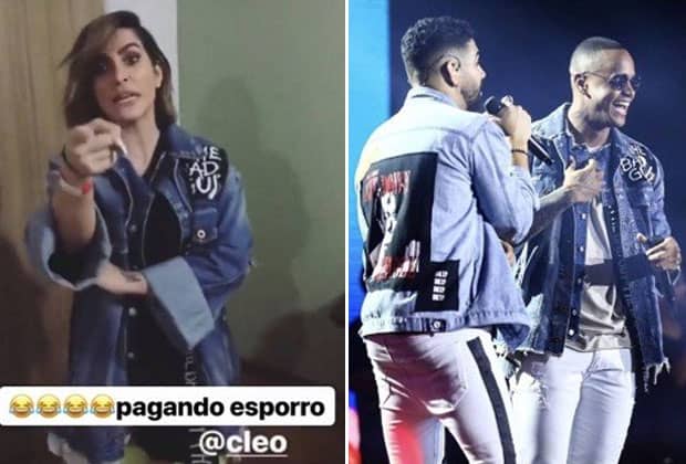 Cleo Pires divide quarto com Léo Santana, usa jaqueta do cantor e web aponta romance