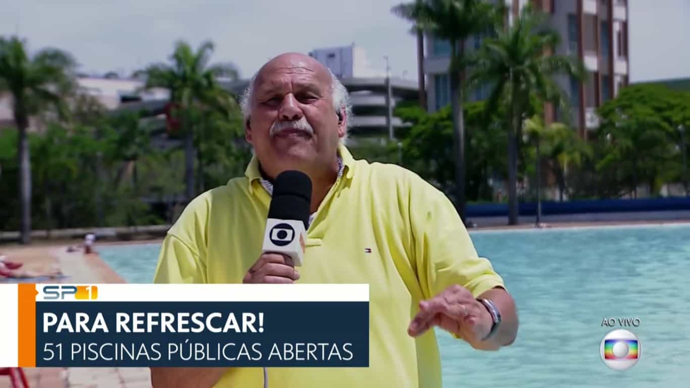 Repórter da Globo aparece de bermuda, quase se afoga e causa na web