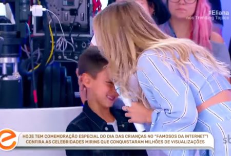 Eliana tem momento fofura com o filho na TV e enlouquece web