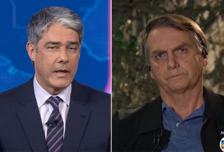 No “JN”, Bolsonaro ataca a Folha e faz ameaça; Bonner defende jornal