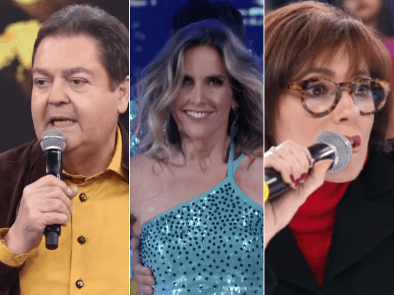 Faustão se atrapalha, Mariana Ferrão paga calcinha e ...