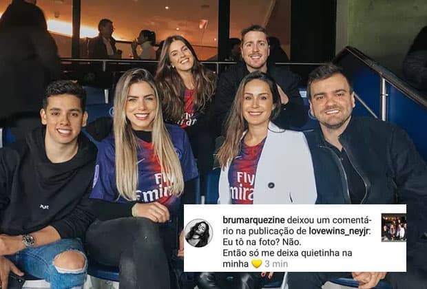 Bruna Marquezine se irrita ao ser marcada em foto de amigas de Neymar