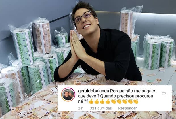 Geraldo Luís causa ao cobrar dívida de Fábio Porchat em rede social