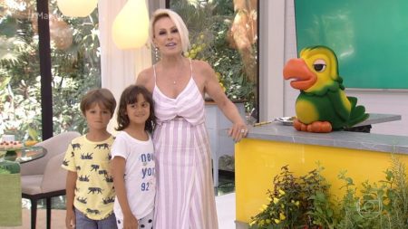 Ana Maria Braga encanta a web ao levar os netos ao “Mais Você”