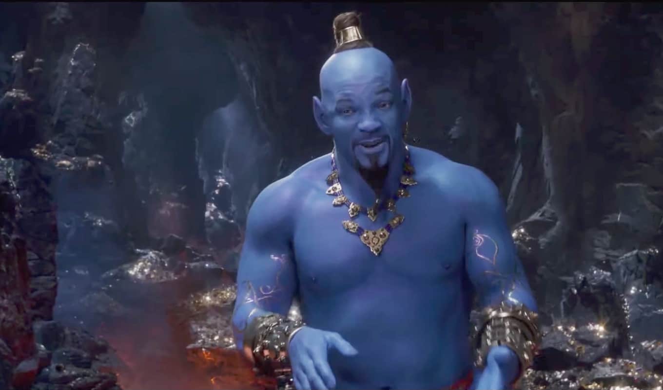 Will Smith surpreende ao aparecer azul como Gênio de “Aladdin”