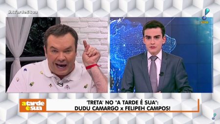 Felipeh Campos briga com Dudu Camargo e Sonia Abrão sai correndo