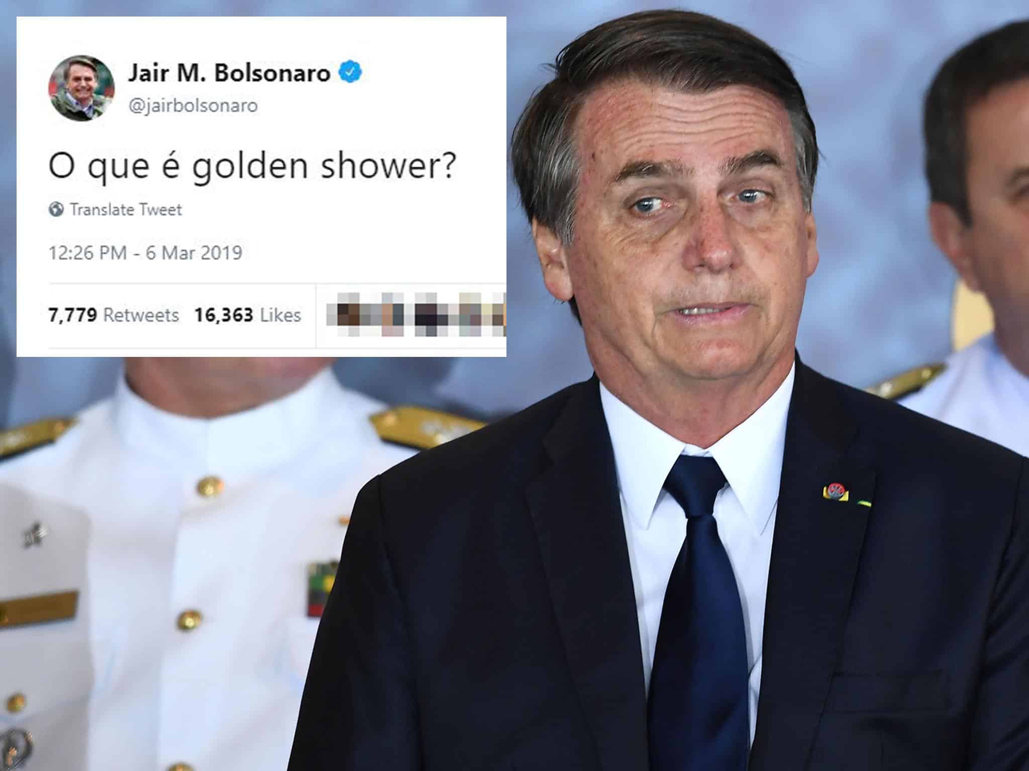 Bolsonaro pergunta “o que é Golden Shower”, divulga vídeo pornográfico e ganha repercussão mundial