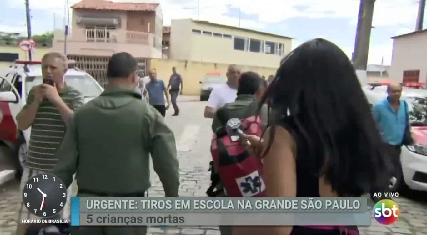 Atitude insensível de repórter do SBT em atentado revolta público