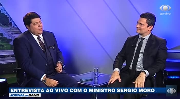 Band fura a Globo e exibe entrevista com Sergio Moro antes de Bial