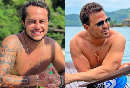 Thammy Miranda exibe peitoral definido e é comparado a Eduardo Costa