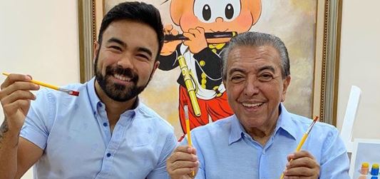 Maurício de Sousa surpreende web ao posar com filho e genro