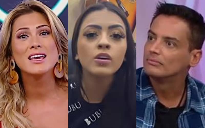 Lívia Andrade revida MC Mirella ao vivo no SBT e Leo Dias é obrigado a intervir