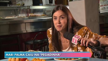 Mari Palma se assusta ao cair em pegadinha no “Mais Você”