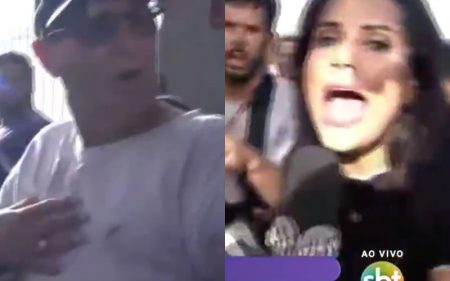 Repórter do SBT surge aos gritos no velório de Gabriel Diniz após assalto
