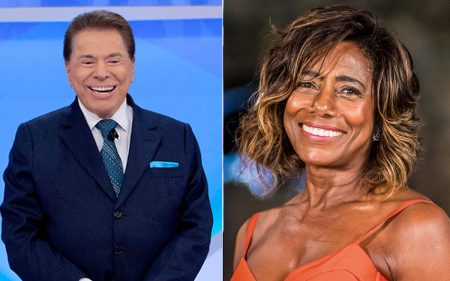 Glória Maria faz tour pelo SBT e tem momento tiete com Silvio Santos