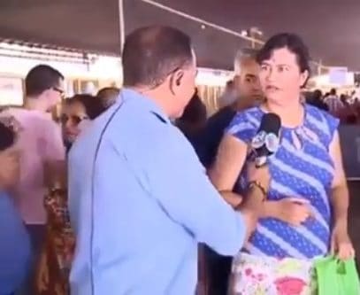 Telespectadora tem reação impressionante ao ver repórter ao vivo