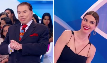 Silvio Santos provoca e Luciana Gimenez foge de saia justa