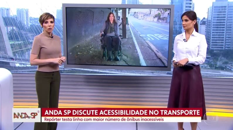 Repórter cadeirante da Globo encerra reportagem no meio