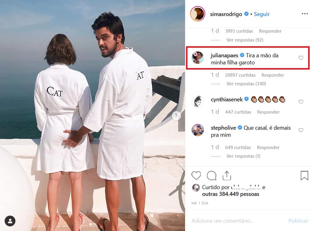 Rodrigo Simas toma atitude ousada e ganha bronca de Juliana Paes