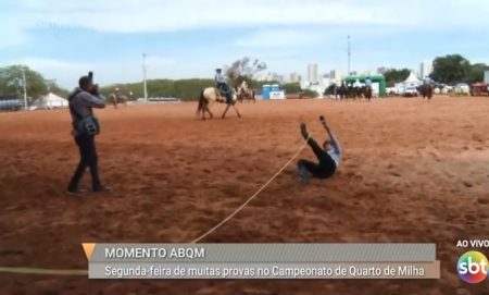 Ao vivo, garoto laça repórter do SBT e viraliza na web