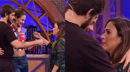 Tatá Werneck tenta beijar Chay Suede e Laura Neiva, mas detalhe a impede