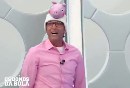 Neto cumpre promessa e surge de Peppa Pig em programa da Band