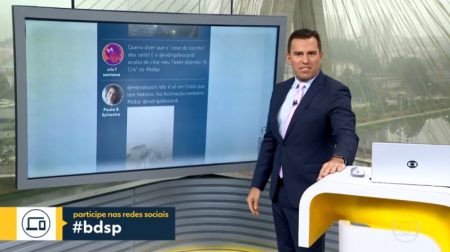 Rodrigo Bocardi se atrapalha com internauta e causa risos na Globo