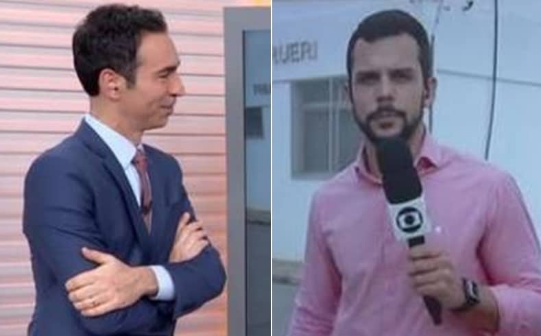 Ao vivo, César Tralli confunde repórter na Globo e comete gafe