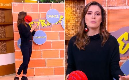 Apresentadora da Globo leva bolada no rosto e tira de letra