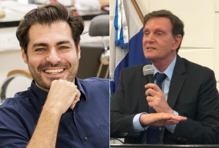 Thiago Lacerda posta montagem de Bolsonaro aos beijos com Crivella