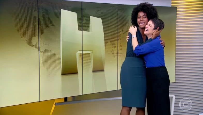Sandra Annenberg se despede do “Jornal Hoje”, chora e abraça Maju Coutinho