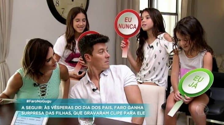 Rodrigo Faro e Vera Viel divulgam vídeo inusitado com as filhas