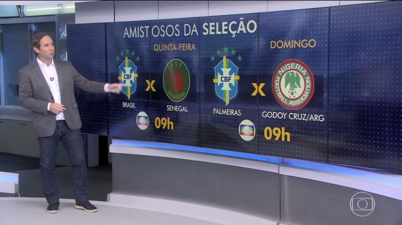 Globo comete gafe e coloca Palmeiras com escudo da seleção brasileira