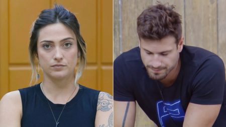 A Fazenda 2019: Tati e Guilherme trocam acusações em conversa