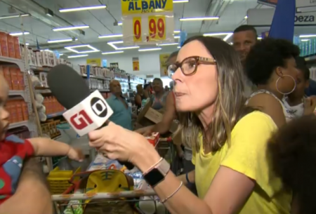 Globo leva repórter da galera para famoso aniversário de supermercado