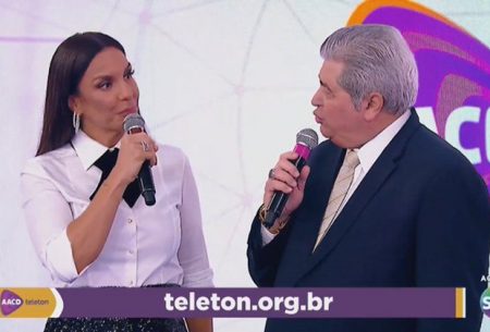 Datena fala bobagem no Teleton e se arrepende