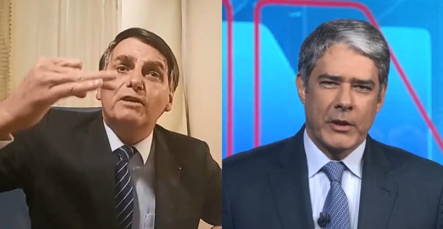 Bolsonaro desafia a Globo e quer ficar cara a cara com William Bonner