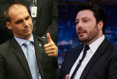 Filho de Bolsonaro ataca a Globo e Danilo Gentili reage