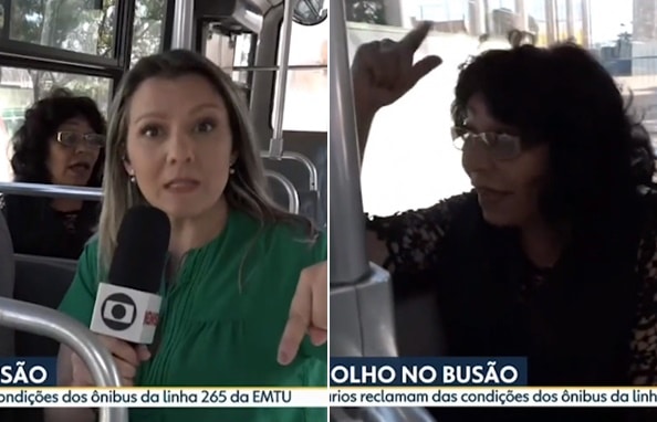 Jornalista da Globo entra em ônibus e acaba levando “esporro”