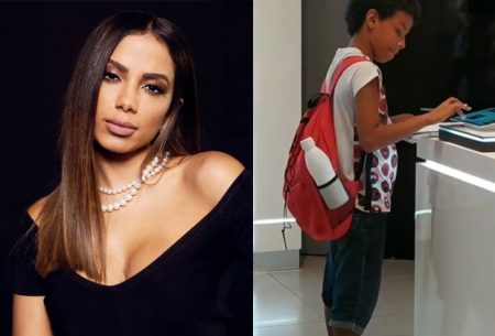 Anitta toma atitude ao ver foto de menino estudando com tablet de loja