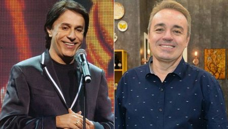 Tom Cavalcante fica consternado ao ver Gugu Liberato no caixão